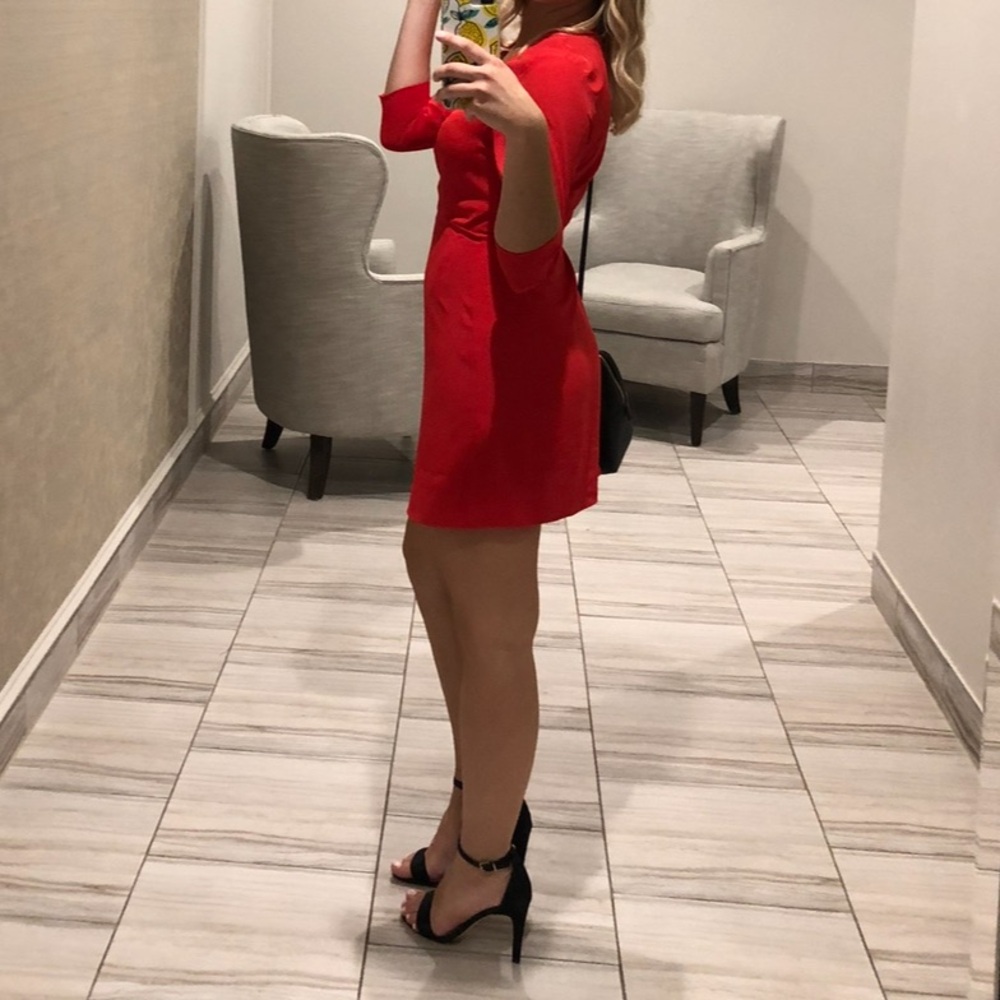 Topshop Red Off-the-Shoulder Bodycon Mini Dress